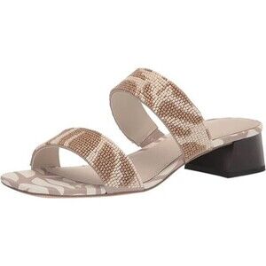 Sanctuary Women's Revive Slide Leather Beaded Sandal Taupe-Creme Size 5 NEW!